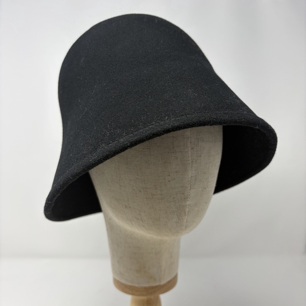 Toucan Collection Womens Black Cloche Hat Made in‎ USA Felt Wool Look One Size